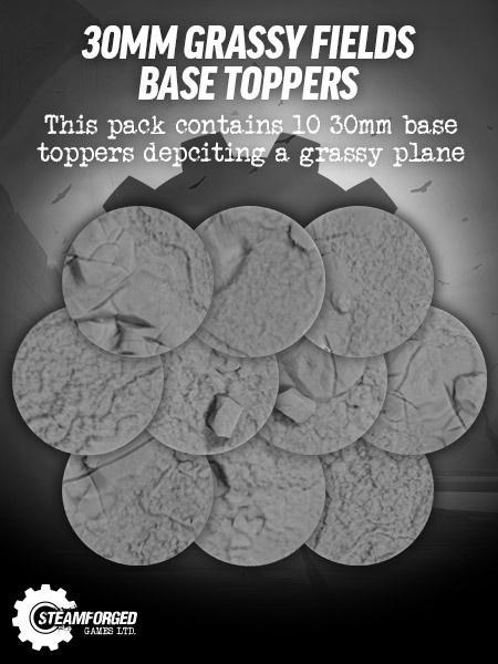 30mm Grassy Fields Resin Base Toppers x10